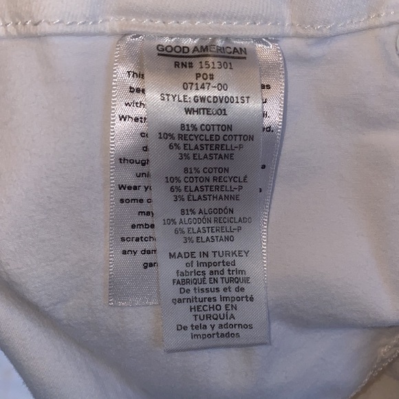 Good American Good Waist Crop Jean, white, size 22, distressed knees - Picture 5 of 10